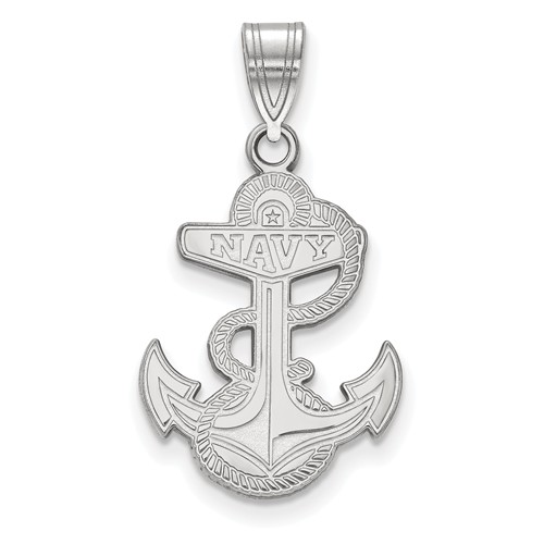 US Naval Academy Anchor Pendant 7/8in 14k White Gold