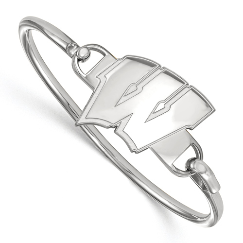 Sterling Silver 6in University of Wisconsin Bangle