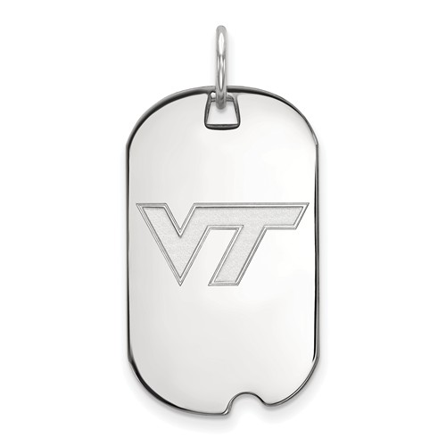 14k White Gold Virginia Tech Small Dog Tag
