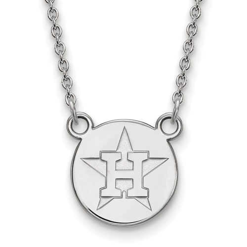 Sterling Silver 1/2in Houston Astros Pendant on 18in Chain