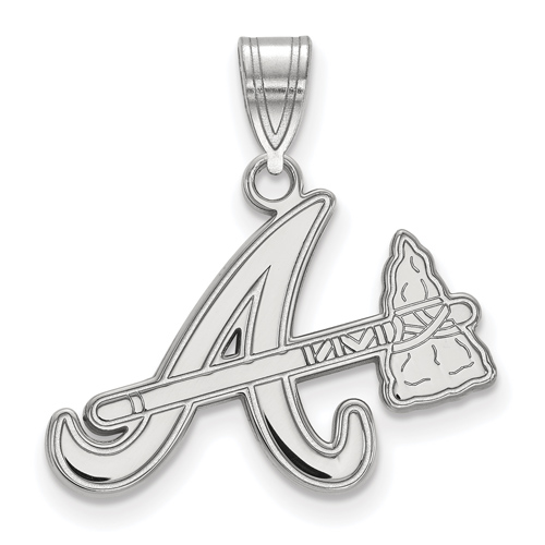 10k White Gold 5/8in Atlanta Braves Tomahawk A Pendant