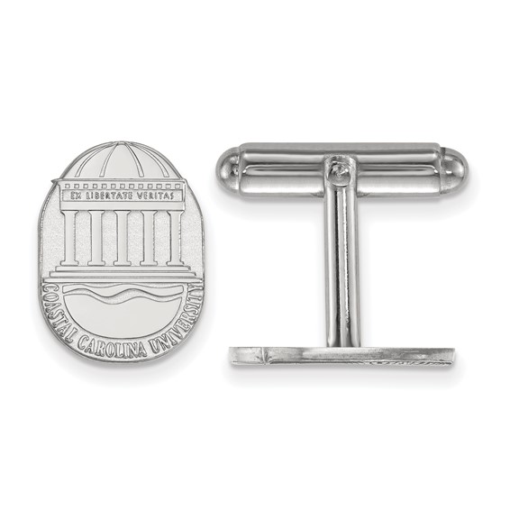 Sterling Silver Coastal Carolina University Crest Cuff Links