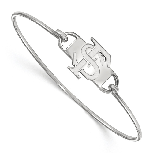 Sterling Silver 7in Florida State University Small Center Wire Bangle