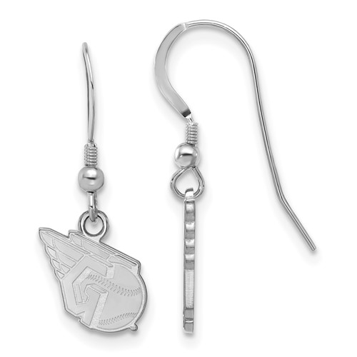 Sterling Silver Cleveland Guardians Small Wire Dangle Earrings