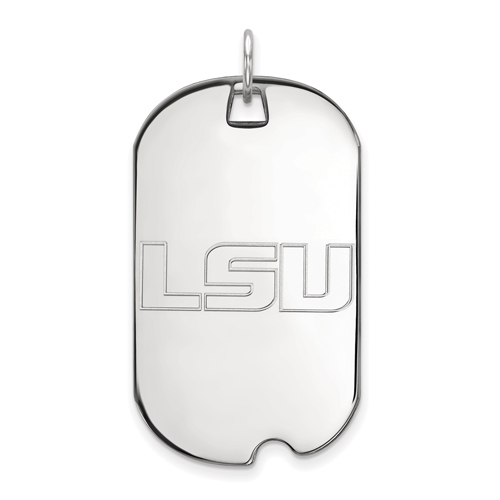10kt White Gold Louisiana State University Dog Tag