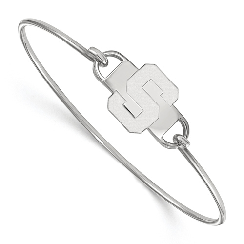 Sterling Silver 7in Michigan State University Small Center Wire Bangle