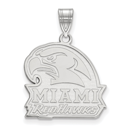 Miami University Redhawks Pendant 3/4in 14k White Gold