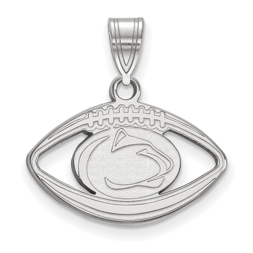Sterling Silver 3/4in Penn State University Football Pendant