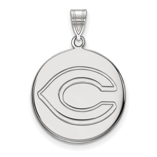 14k White Gold 3/4in Round Cincinnati Reds Pendant
