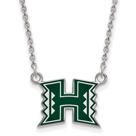 University of Hawaii Enamel Necklace Sterling Silver