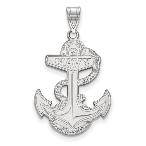 14k White Gold 1in United States Naval Academy Pendant