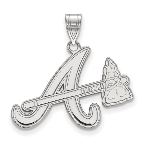 Sterling Silver Atlanta Braves Tomahawk A Pendant 11/16in