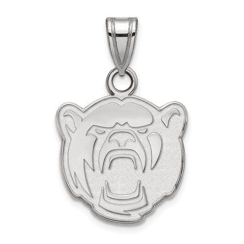 10k White Gold 1/2in Baylor University Bear Head Pendant