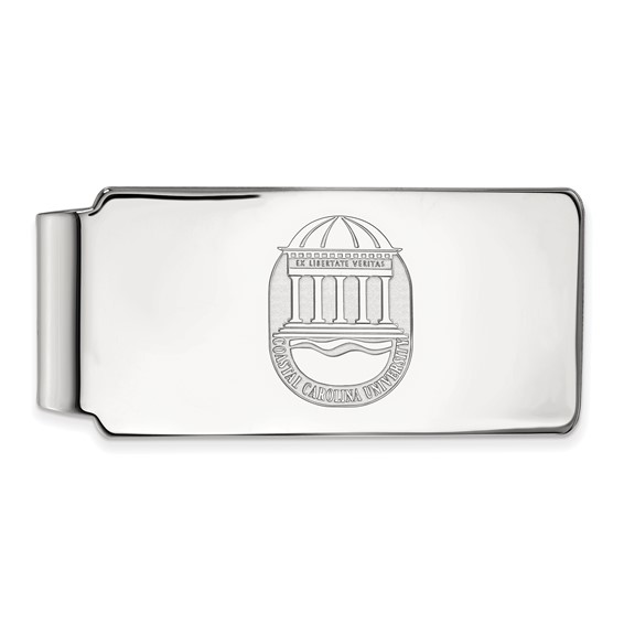 Sterling Silver Coastal Carolina University Crest Money Clip
