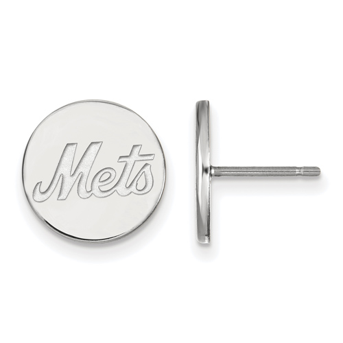 Sterling Silver New York Mets Logo Post Earrings