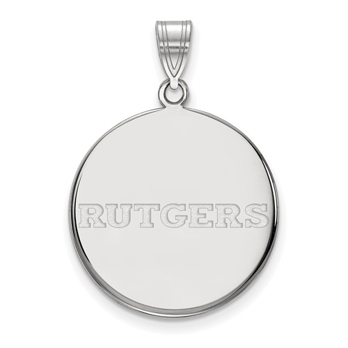 Sterling Silver Rutgers University Disc Pendant 7/8in