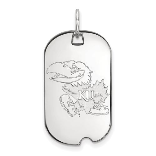 14kt White Gold University of Kansas Small Dog Tag