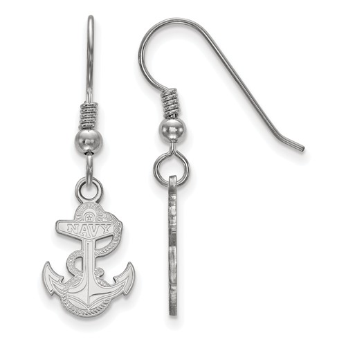 United States Naval Academy Anchor Dangle Earrings Sterling Silver