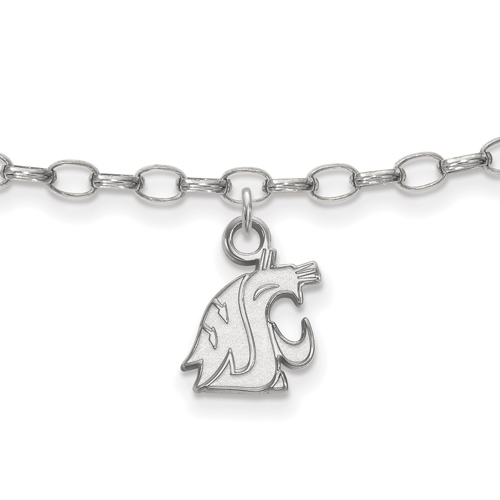 Sterling Silver 9in Washington State University Anklet