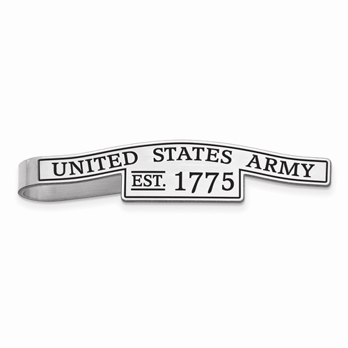 Sterling Silver United States Army Epoxy Tie Bar
