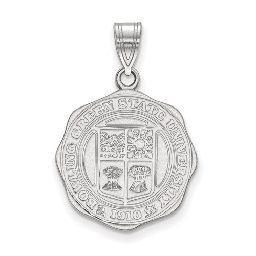 Bowling Green State University Crest Pendant 3/4in Sterling Silver