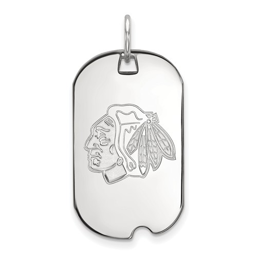 Sterling Silver Chicago Blackhawks Small Dog Tag