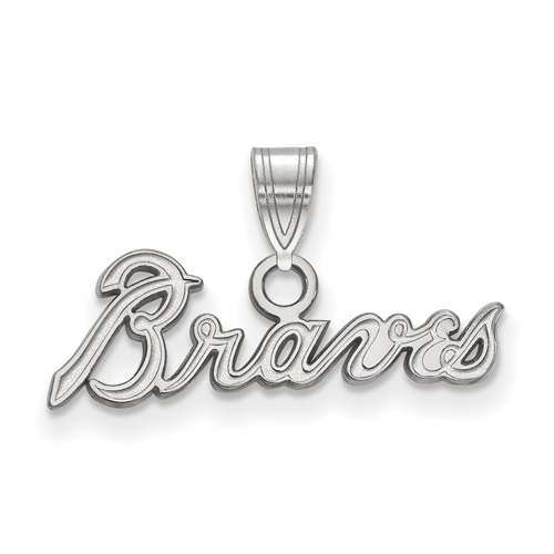 14kt White Gold 1/4in Braves Pendant