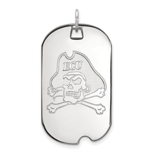 14k White Gold East Carolina University Dog Tag