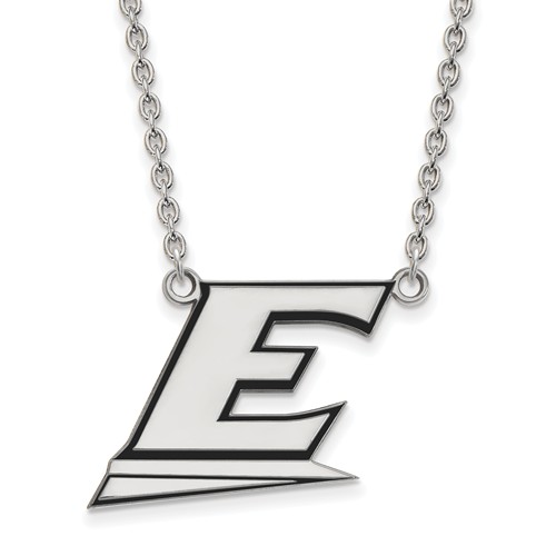 Eastern Kentucky University Enamel Necklace 5/8in Sterling Silver