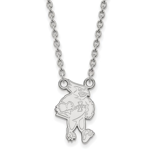 Iowa State University Cy Necklace 10k White Gold