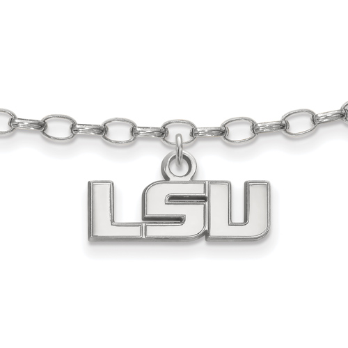 Sterling Silver 9in Louisiana State University Anklet