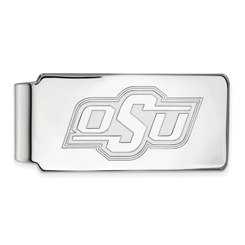 10kt White Gold Oklahoma State University OSU Money Clip