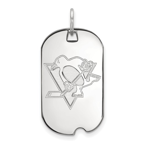 10k White Gold Pittsburgh Penguins Small Dog Tag