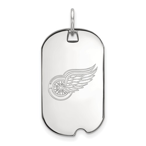 14k White Gold Detroit Red Wings Small Dog Tag