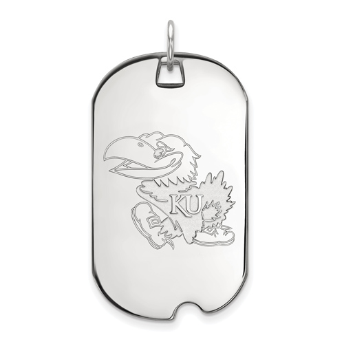 14kt White Gold University of Kansas Dog Tag