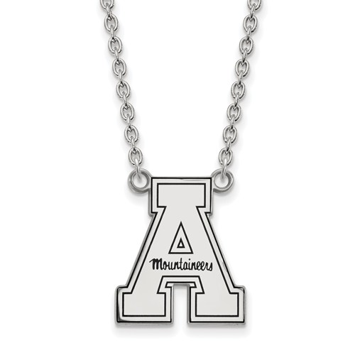 Appalachian State University Enamel Necklace 3/4in Sterling Silver