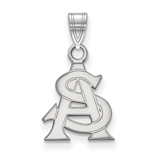 Arizona State University AS Pendant 1/2in 10k White Gold