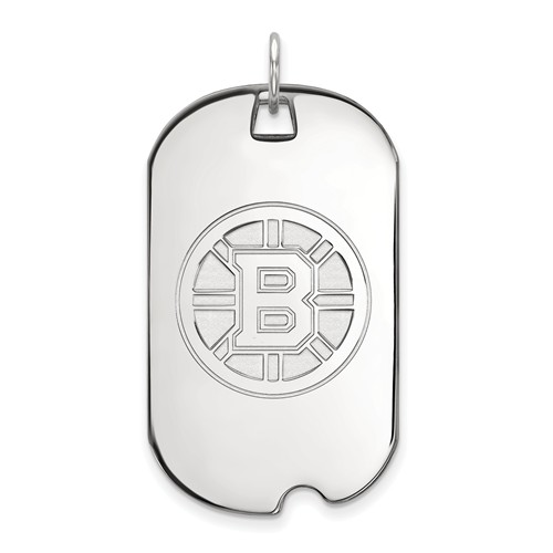10k White Gold Boston Bruins Dog Tag