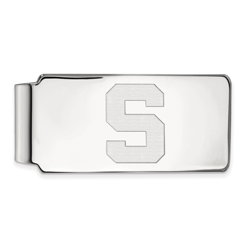Sterling Silver Michigan State University Block S Money Clip