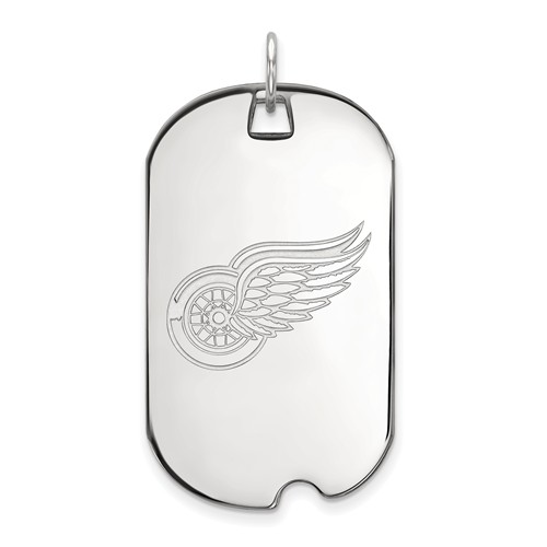 10k White Gold Detroit Red Wings Dog Tag