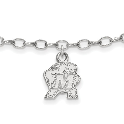 Sterling Silver 9in University of Maryland Anklet