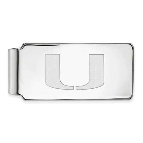 14kt White Gold University of Miami Money Clip