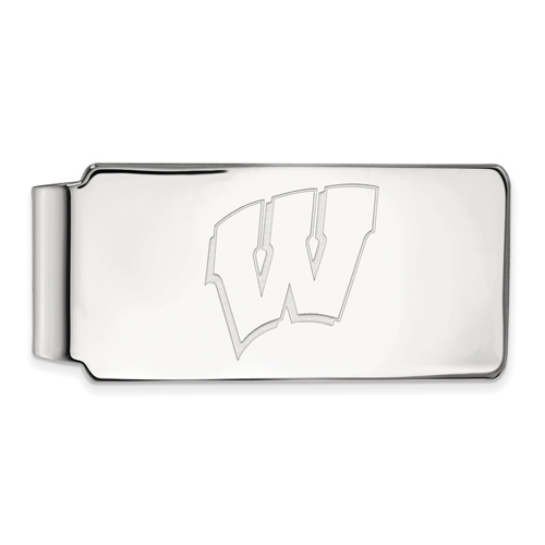 Sterling Silver University of Wisconsin W Money Clip