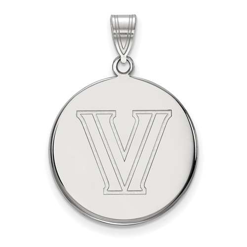 Villanova University Round V Pendant 3/4in 14k White Gold