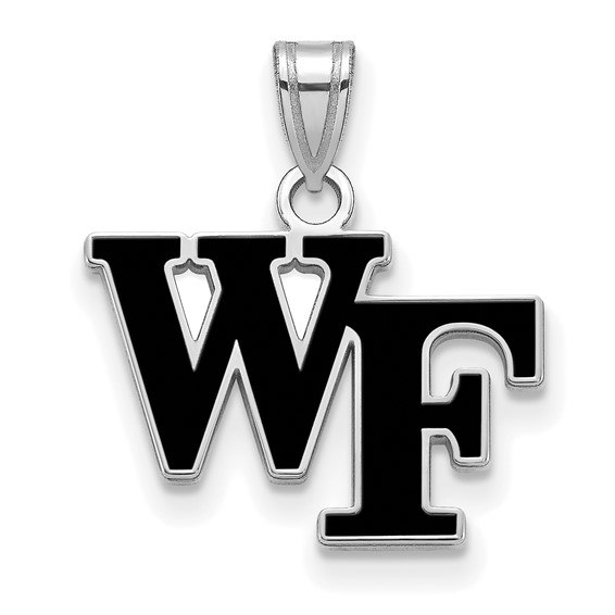 Wake Forest University WF Enamel Pendant 1/2in Sterling Silver