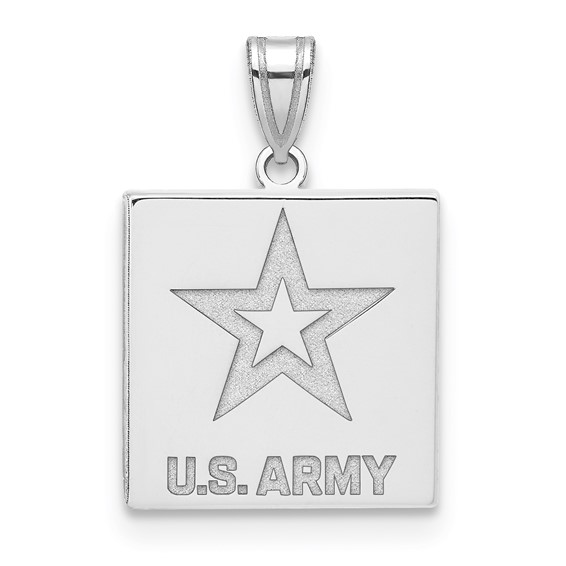 Sterling Silver United States Army Logo Pendant 7/8in