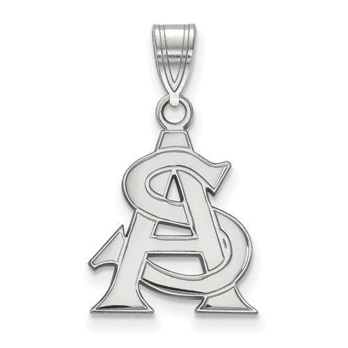 Sterling Silver Arizona State University AS Pendant 5/8in