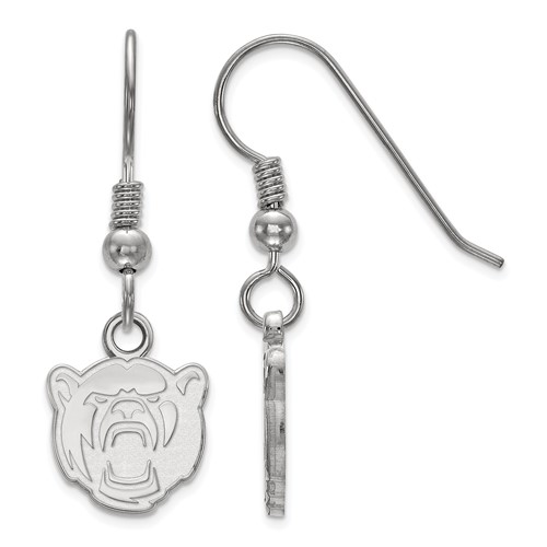 Baylor University Bear Dangle Earrings Extra Small Sterling Silver