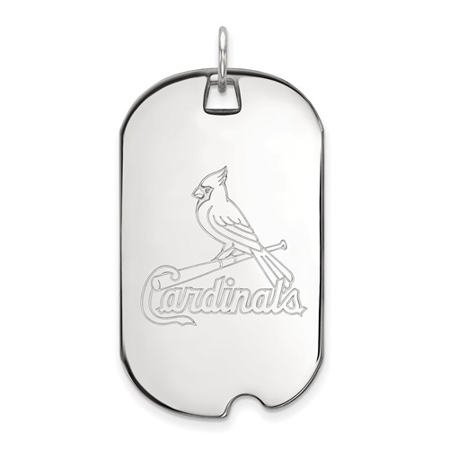 10kt White Gold St. Louis Cardinals Large Dog Tag