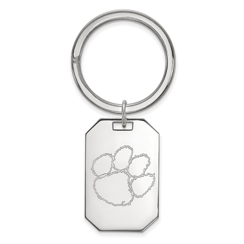 Sterling Silver Clemson University Key Chain